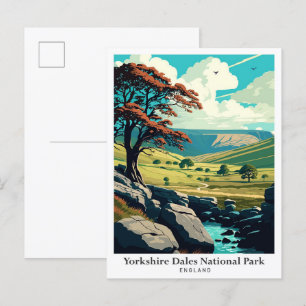 Yorkshire Dales National Park - Illustration Postkarte