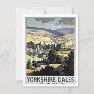 Yorkshire Dales National Park UK Retro Inspiriert Postkarte