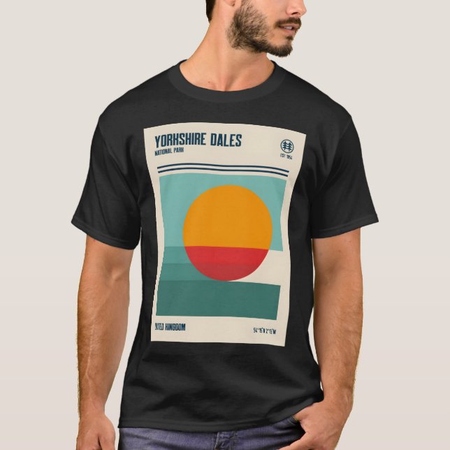Yorkshire Dales Nationalpark Retro Art T-Shirt (Vorderseite)