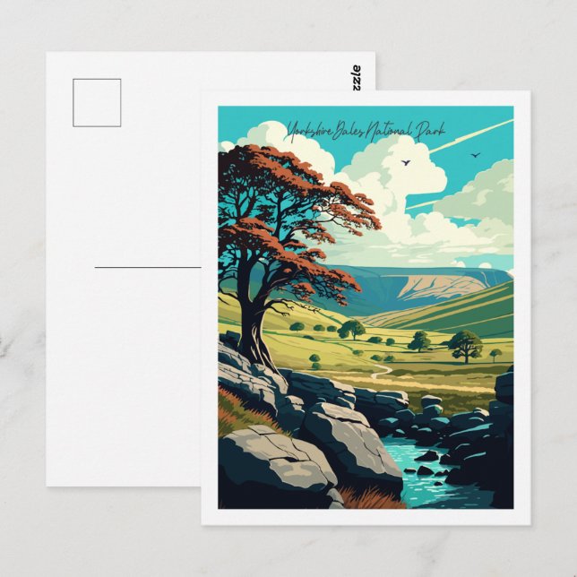 Yorkshire Dales Nationalpark Vintage Postkarte (Vorne/Hinten)