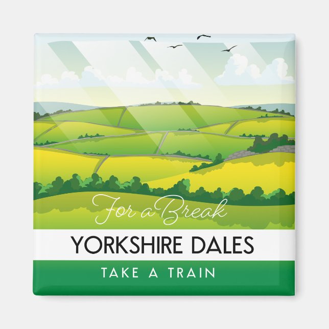 Yorkshire Dales Reiseplakat. Magnet (Vorne)