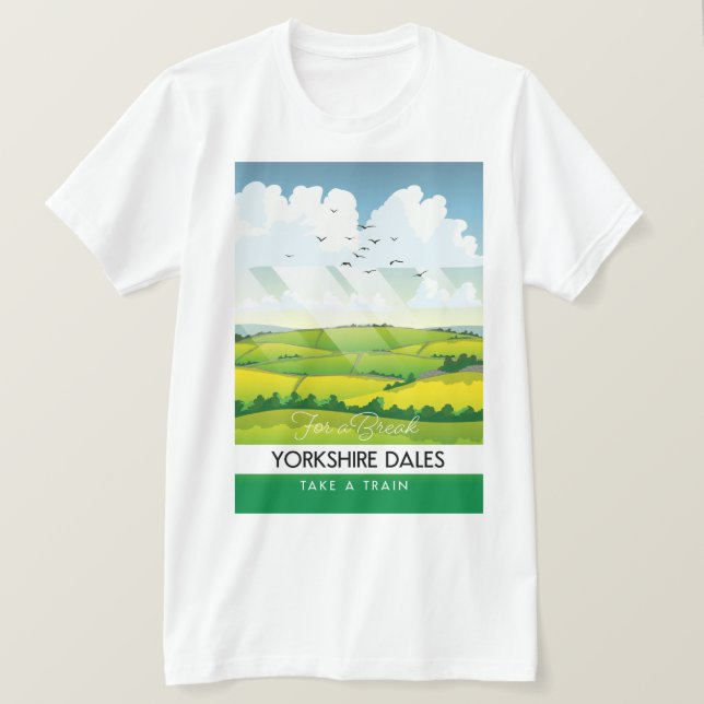 Yorkshire Dales Reiseplakat. T-Shirt (Design vorne)