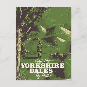 Yorkshire Dales Vintages Reiseplakat Postkarte