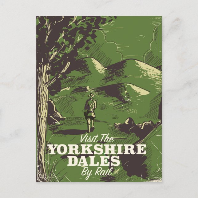 Yorkshire Dales Vintages Reiseplakat Postkarte (Vorderseite)
