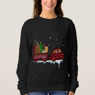 Yorkshire Dog Christmas Red Kariert Truck Santa Xm Sweatshirt