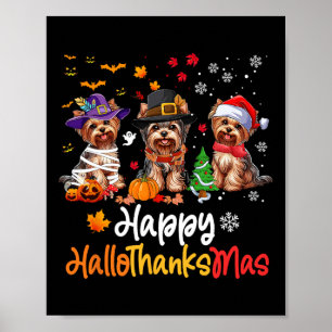 Yorkshire Dog Halloween Weihnachtsgeschenk Poster