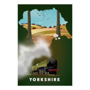 Yorkshire Eisenbahnkarte Reise Druck