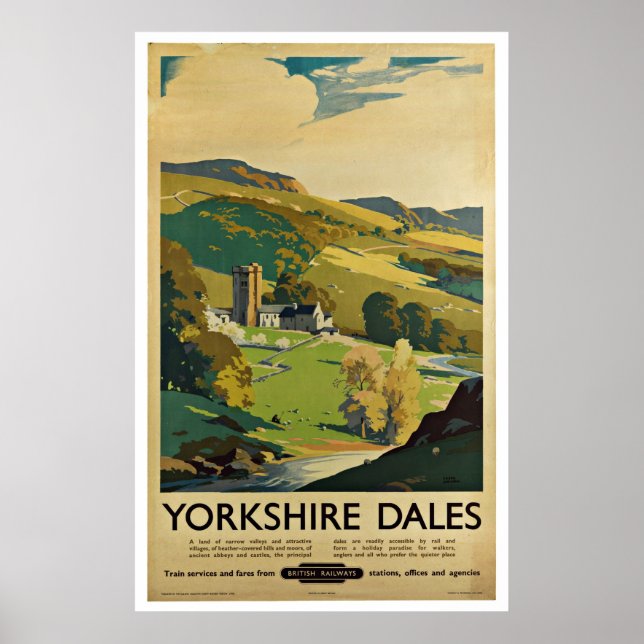 Yorkshire England - Vintage Travel Posters Poster (Vorne)