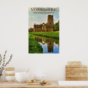 Yorkshire, Fountains Abbey, Poster