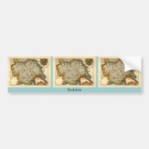 Yorkshire Landkreis Map, England Autoaufkleber