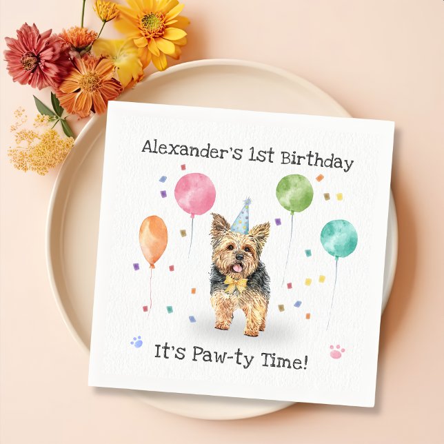 Yorkshire Lasse Hund Birthday Party Serviette (Von Creator hochgeladen)