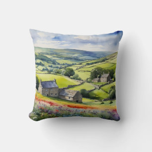"Yorkshire Meadowsong" Landscape Yorkshire Dales Kissen