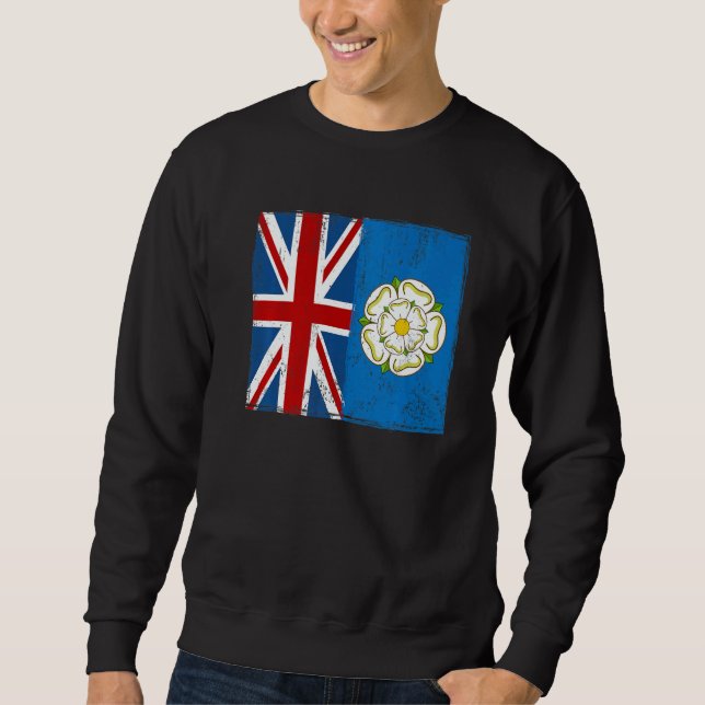 Yorkshire Roots & British Grown Idea With Rose Of  Sweatshirt (Vorderseite)