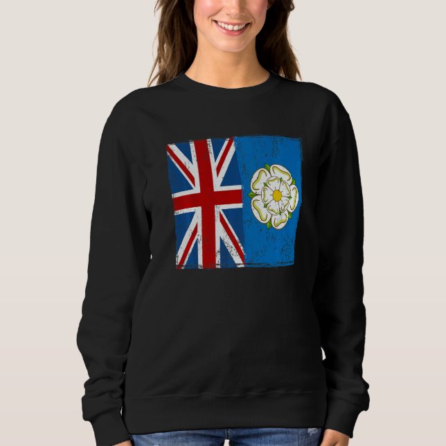 Yorkshire Roots & British Grown Idea With Rose Of  Sweatshirt (Vorderseite)