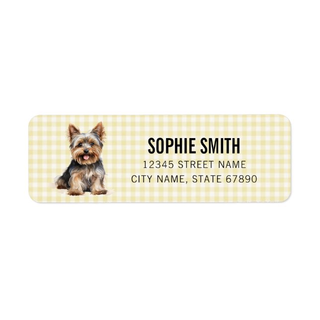 Yorkshire Terrier Adresse de retour Étiquettes (Devant)