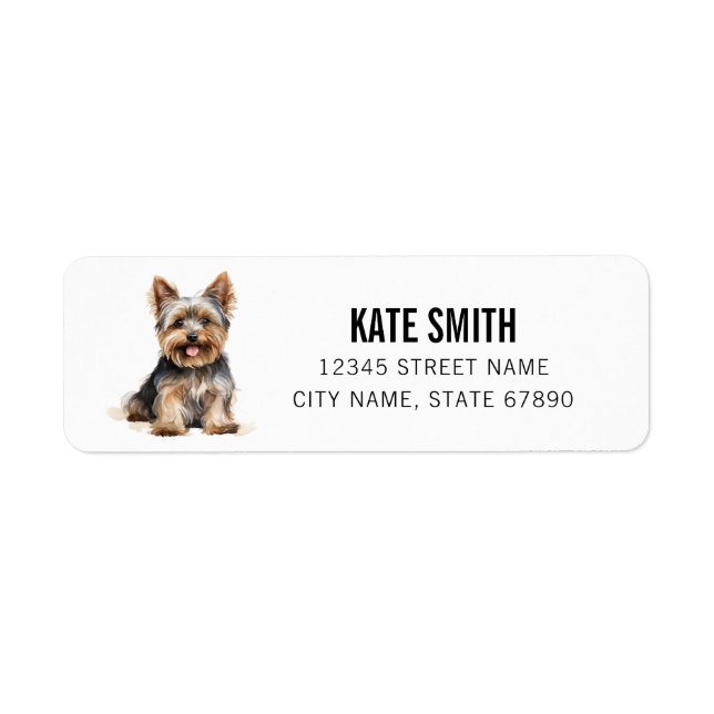 Yorkshire Terrier Adresse de retour Étiquettes (Devant)