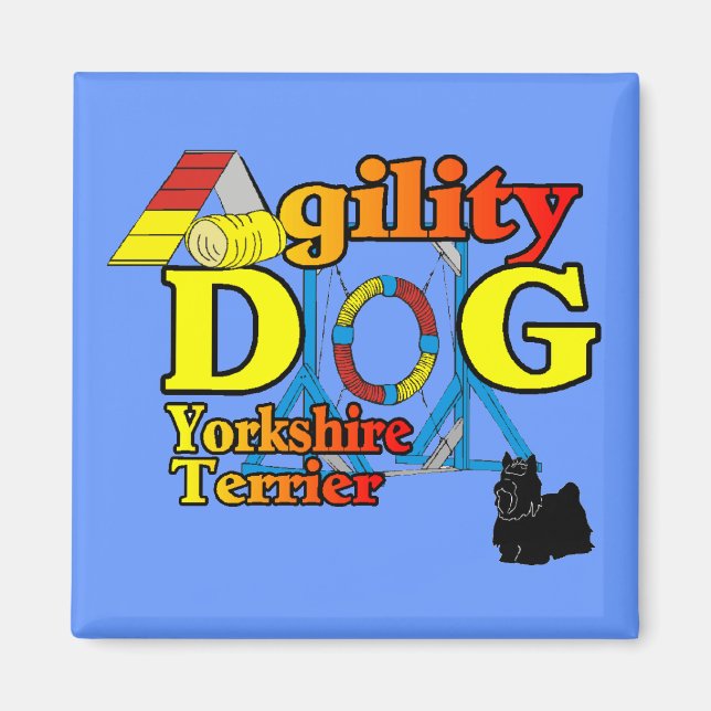 Yorkshire_Terrier Agility Geschenke Magnet (Vorne)