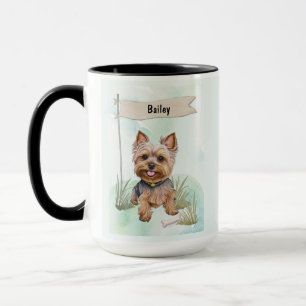 Yorkshire Terrier Aquarell personalisierter Hund Tasse