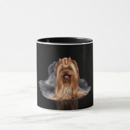 Yorkshire Terrier auf Schwarzem Tasse