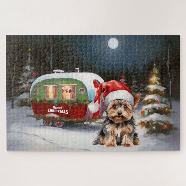 Yorkshire Terrier Caravan Christmas Adventure (Horizontal)