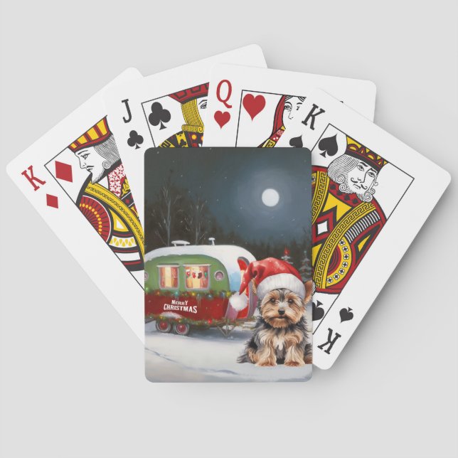 Yorkshire Terrier Caravan Christmas Adventure Spielkarten (Rückseite)