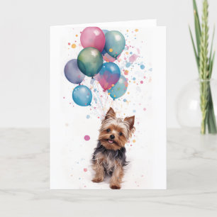 Yorkshire Terrier Celebration Greeting Card Dankeskarte