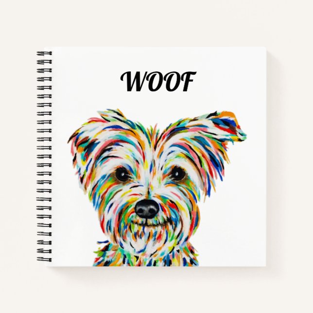 Yorkshire Terrier Chien Carré Carnet (Devant)