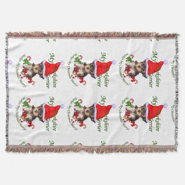 Yorkshire Terrier Christmas Decke (Vorderseite)