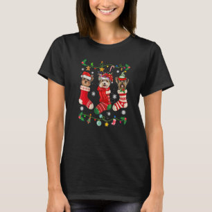 Yorkshire Terrier Christmas Socks Xmas Dog T-Shirt