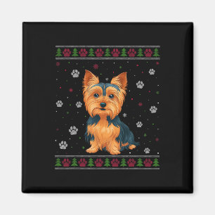 Yorkshire Terrier Christmas Sweater Xmas Pet Dog L Magnet
