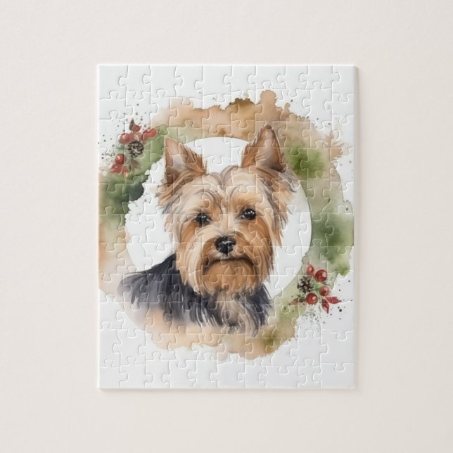 Yorkshire Terrier Christmas Wreath Festivals (Vertikal)