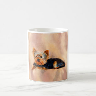 Yorkshire Terrier Dog Art Watercolor Portrait Kaffeetasse