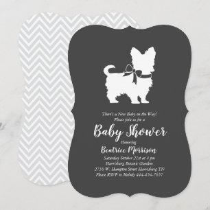 Yorkshire Terrier Dog Baby Shower Gender Neutral Einladung