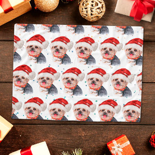 Yorkshire Terrier Dog Breed Christmas Stars Fleecedecke