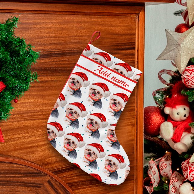 Yorkshire Terrier Dog Breed Christmas Stars Kleiner Weihnachtsstrumpf (Von Creator hochgeladen)