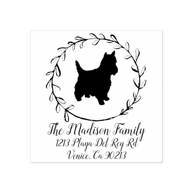 Yorkshire Terrier Dog Breed Rücksendeadresse Gummistempel (Prägung)