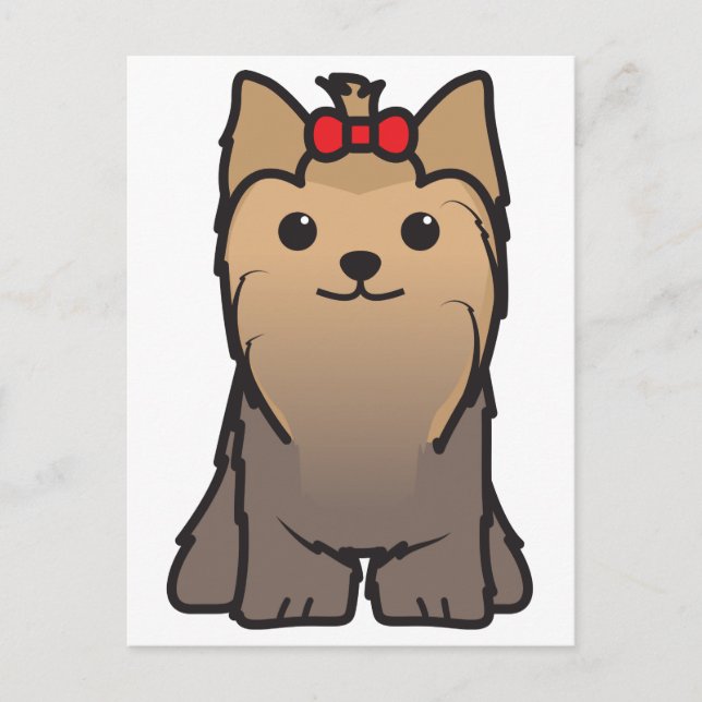 Yorkshire Terrier Dog Cartoon Postkarte (Vorderseite)