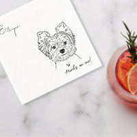 Yorkshire Terrier Dog Cocktail Hochzeitsnapkins