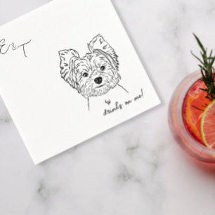 Yorkshire Terrier Dog Cocktail Hochzeitsnapkins Serviette