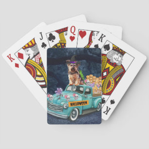 Yorkshire Terrier Dog Halloween Truck Beängstigend Spielkarten