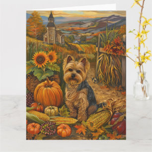 Yorkshire Terrier Dog Herbsternte Erntedank Karte