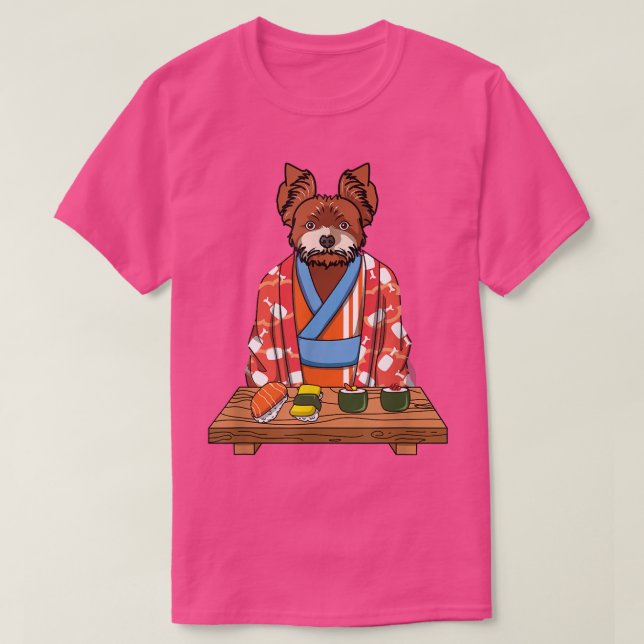 Yorkshire Terrier Dog Kimono Kawaii Japanese Foodi T-Shirt (Design vorne)