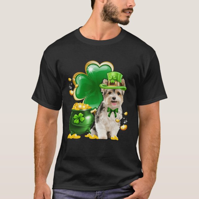 Yorkshire Terrier Dog Kleeblatt Irish Saint St Pat T-Shirt (Vorderseite)