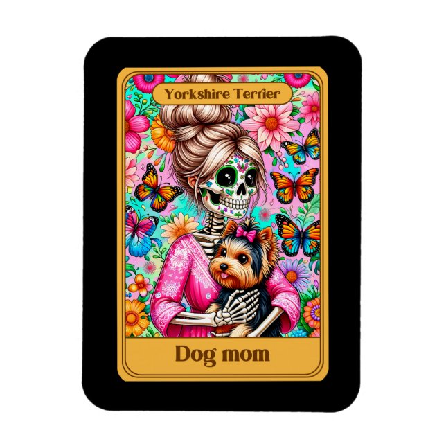 Yorkshire Terrier Dog Mama Tarot Card Magnet (Vertikal)