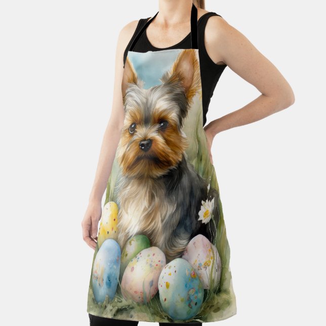 Yorkshire Terrier Dog mit Ostereier Urlaub Schürze (InSitu)