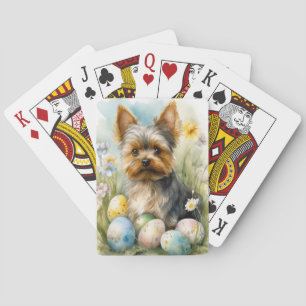 Yorkshire Terrier Dog mit Ostereier Urlaub Spielkarten
