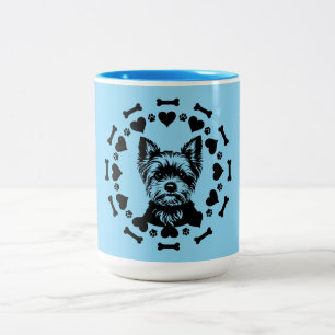 Yorkshire Terrier Dog Owner Zweifarbige Tasse