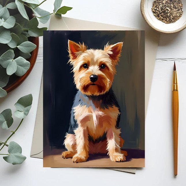 Yorkshire Terrier Dog Pet Painting Postkarte (Von Creator hochgeladen)