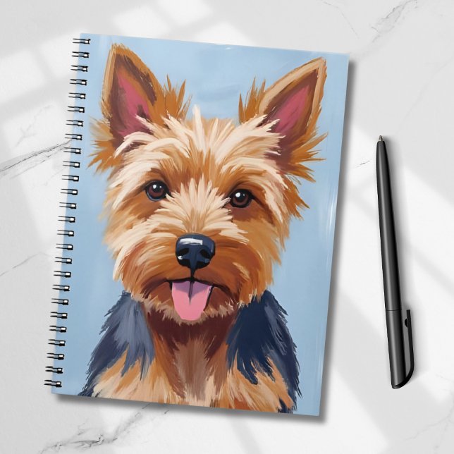 Yorkshire Terrier Dog Portrait Painting Notizblock (Von Creator hochgeladen)