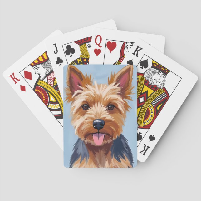 Yorkshire Terrier | Dog Portrait Painting Spielkarten (Rückseite)